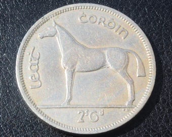 1962 Irish Ireland Half Crown 2/6 EIRE Horse coin