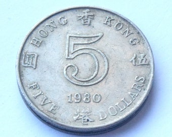 1980 Hong Kong 5 dollars high grade coin