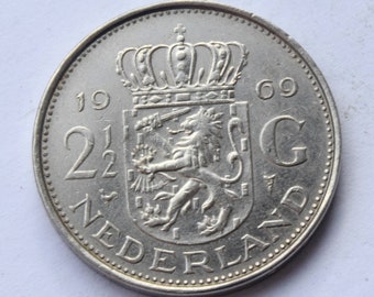 1969 Netherlands 2 1/2 Gulden Coin