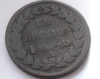 1796-97 France un decime Lan 7 French Revolution coin