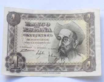 1951 Spain 1 Pesetas  high grade banknote