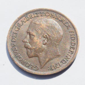 1920 Britse koning George V Farthing-munt