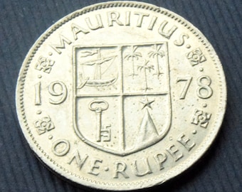 1978 Mauritius One Rupee Queen Elizabeth II high grade Coin