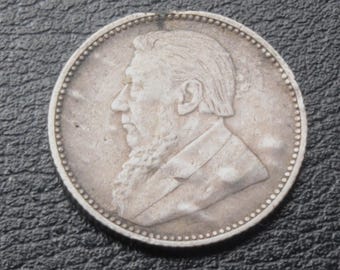 1897 South Africa ZAR Kruger Sixpence silver coin