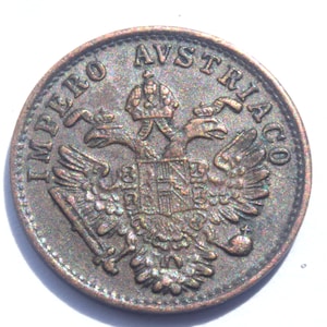 1852-M, Lombardy-Venetia, Francis Joseph I.  1 Centesimo coin