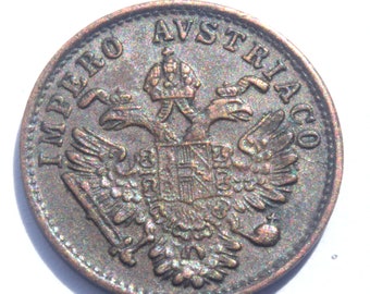 1852-M, Lombardy-Venetia, Francis Joseph I.  1 Centesimo coin