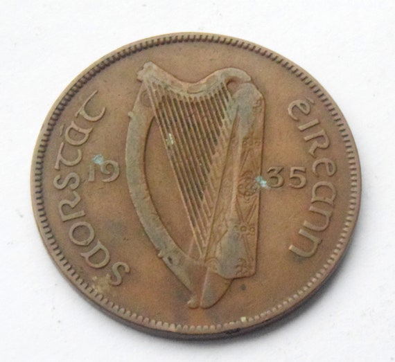 1935 Ireland One Penny Coin - Etsy