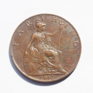 1912 King George V Farthing Uk coin