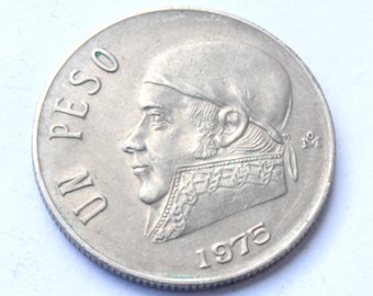 1975 Mexico, Mexican Coin, Un peso 1 Peso Jose Morelos Pavon