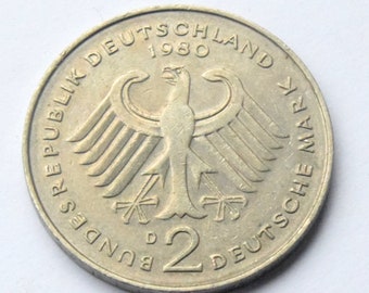 1980 Germany 2 Mark high grade coin