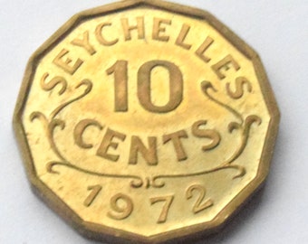 1972 Seychelles 10 Cents high grade Coin