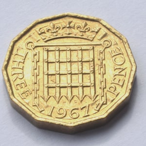 1967 Queen Elizabeth II Three pence high grade UK coin
