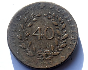 1833 Portugal Queen maria 40 reis coin