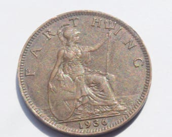 1936 King George V Farthing Uk coin
