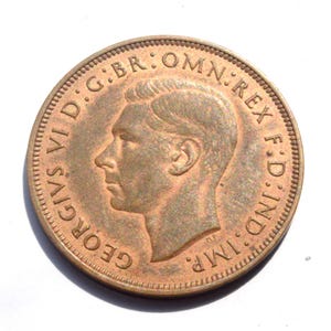 1948 King George VI One Penny Münze - Großbritannien