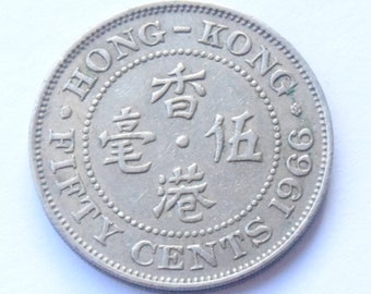 1966 Hong Kong 50 Cents high grade coin