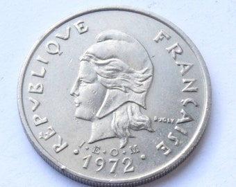 1972 French Polynesia 20 Francs  Coin