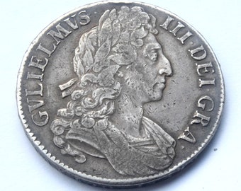1696 King William Iii Crown Octavo straight breast plate third bust Silver Uk Coin