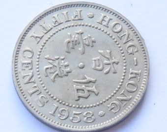 1958 Hong Kong 50 Cents high grade coin