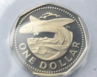 1973 Barbados 1 Dollar Proof Coin