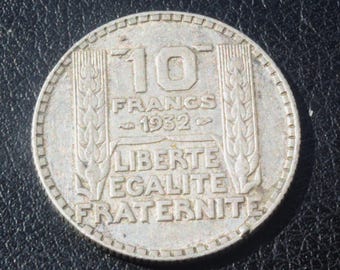 1932 French Republic 10 francs silver Coin