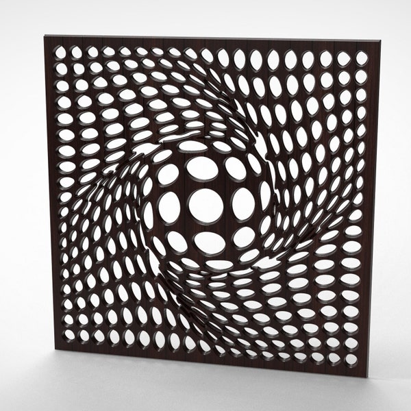 Wall Decor: "Optical Illusion" Minimalist, modern art 3D STL Model for CNC Router - Turn Wood into Mesmerizing Art. Trend 2024 Wall panel.
