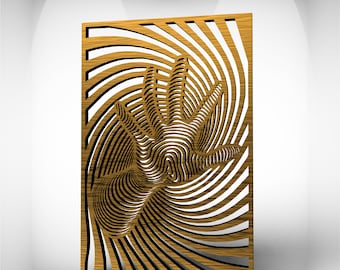 3D Hand Illusion Panel | CNC Layered Wall Art (Digital Files)