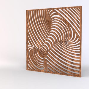 Illusion d'optique, modèle 3D STL d'art moderne pour routeur CNC. Fichiers dxf, svg, eps, pdf, emf, png pour cricut laser - Transformez le bois en art fascinant.