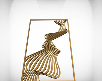 Abstract Wavy Line Panel: Laser Cut Wall Art SVG DXF STL (Digital Download