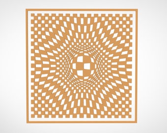 Optical Illusion Wall Panel STL, vector files.