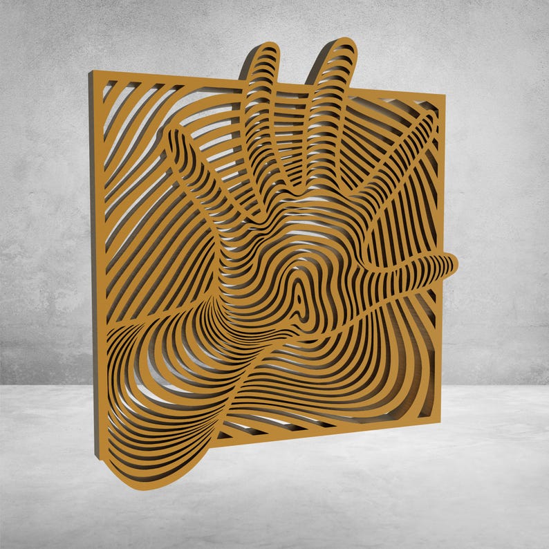 Optical Art Hand Illusion: Laser Cut Vector Files (digital Download) - Etsy