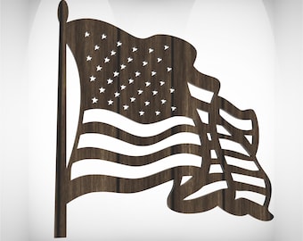 US Flag Laser Cut File – Patriotic CNC Router Design (svg, dxf, pdf)