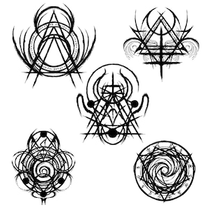 Magische symbolen collectie - bestanden voor lasersnijden, graveren, afdrukken, stencils en decor.magic circle svg.spiritual designs.occult art