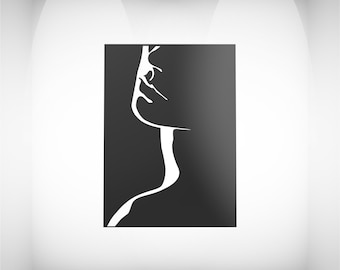 Minimalist Woman Line Art SVG | Laser Cut Wall Decor (Digital Download)