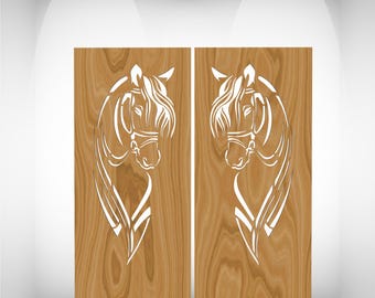 Horse Head Panel SVG DXF stl png emf pdf eps Files for Laser Cutting.