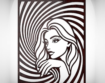 Woman Face Panel SVG | Abstract Lady Wall Art | CNC Laser Cut File.