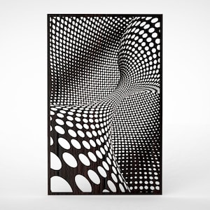 Dekoracja ścienna „Złudzenie optyczne”, sztuka nowoczesna, pliki dxf, Svg, emf, pdf, Stl, eps dla CNC, grafika wektorowa cyfrowa, plik cnc, wzór, cięcie laserowe.