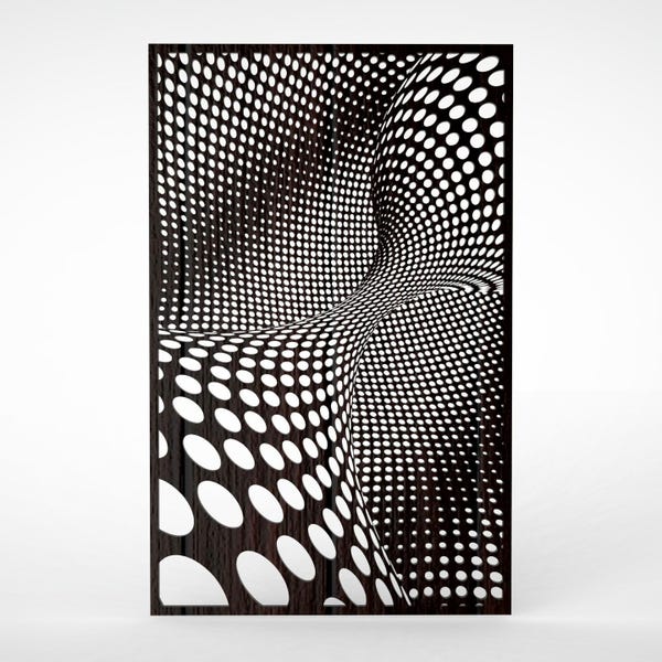 Panel de pared con ilusión óptica / Archivos vectoriales CNC para corte láser