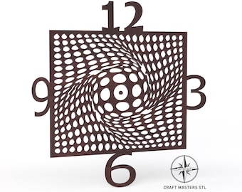 Optical Illusion Wall Clock Design File (svg, dxf, pdf, stl)