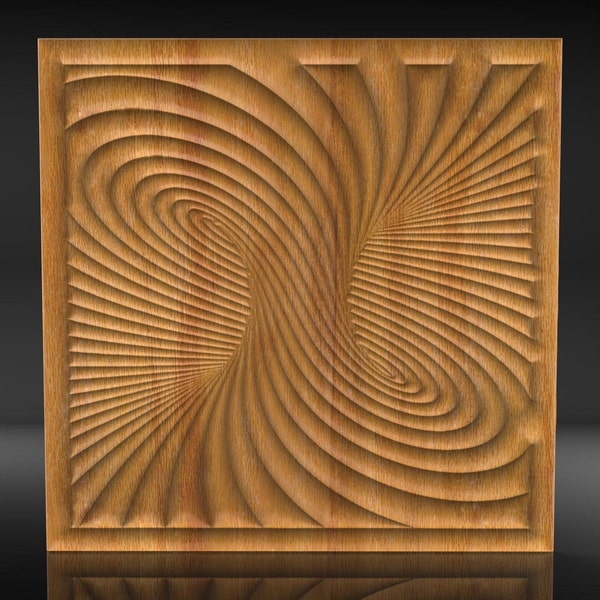 3d optical illusion wall, panelOptical spiral" Minimalist, modern art 3D STL Model for CNC Router-Turn Wood into Mesmerizing Art.Trend 2024