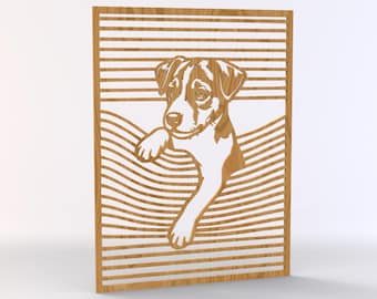 Jack Russell Terrier Wall Art Panel | Modern Line-Art Dog Decor (SVG, DXF)