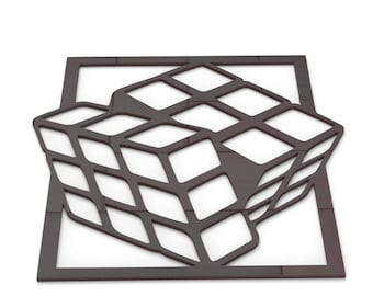 Cubo de Rubik: Ilusión de Paralaks, corte láser/CNC/impresión 3D (descarga digital)