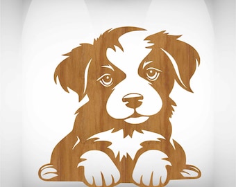 Puppy Dog Laser Cut File, Nursery Wall Art, CNC Pattern
