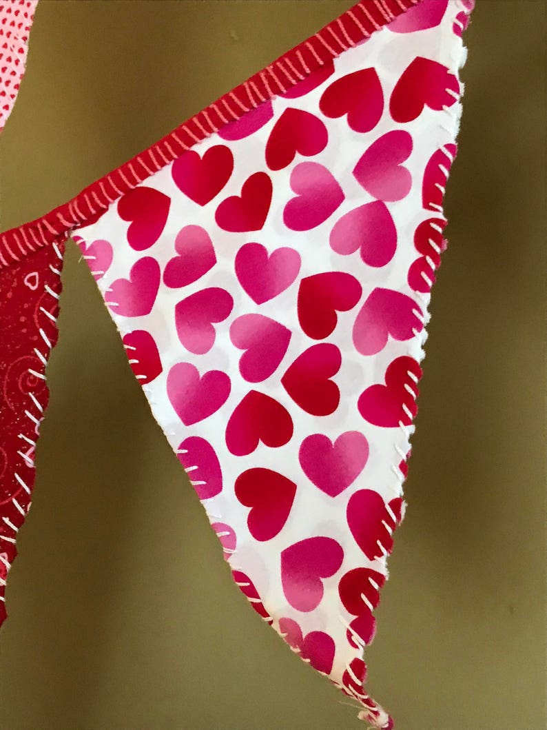 Heart Theme decor Classroom decor Heart banner Valentine/'s Day banner Love Theme banner Kiss Theme banner Unique banner Red and Pink banner