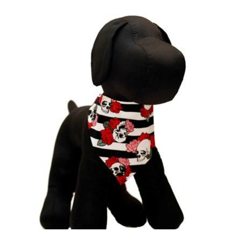 Reversible Pet Bandana Pet Photo Prop Boho Dog Scarf Skulls /& Stripes Dog Bandana Over The Collar Bandana New Pet Gift Cat Bandana