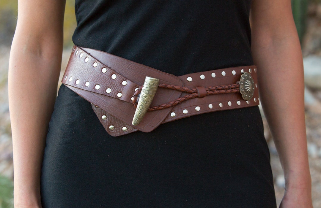 Western Belt Womens Hip Belt Southwestern Style Wide Leather Belt Handmade Brown Leather Hip Belt for Cowgirls Western Style Boho Belt Etsy