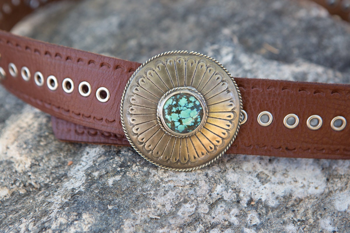 Retro AEO Southwestern Turquoise Stud Skinny Belt Thin Turquoise Belt - Etsy main image 3