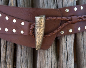 Boho Chic Brown Suede Wide Waist Hip Belt with Silver Buckle Western Style 1 main image 4