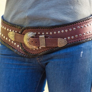 Hip Belt, Southwestern Style Womens Belt, Handmade Leather Belt ...