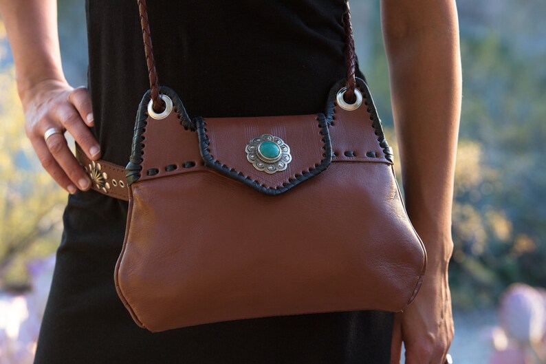 Southwestern Bag Cross body purse Handmade Leather | Etsy